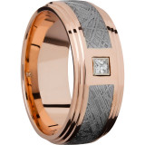 Lashbrook 14k Rose Gold Meteorite 9mm Men's Wedding Band - 14KR9F2S14.5SEG_METEORITEDIAPRN.10B+POLISH photo2