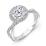 Uneek Round Diamond Halo Engagement Ring with Infinity-Style Crisscross Shank - SM817RD-7.0RD photo