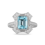 Doves Sky Blue 18k White Gold Diamond Ring - R9580BT photo