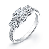 Uneek Three Stone Semi-Mount Diamond Engagement Ring - LVS744 photo