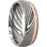 Lashbrook Black Rose & White Damascus Steel 8mm Men's Wedding Band - D8D11OCWOODGRAIN_14KR+ACID photo2