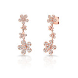 Uneek Cascade Collection Petite Floral Drop Earrings - LVED4088R photo