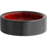 Lashbrook Black Zirconium Hardwood 8mm Men's Wedding Band - HWSLEEVEZ8FR_REDHEART+MACHINE+FINISH photo3