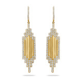 Doves Deco Diamond 18k Yellow Gold Diamond Earrings - E8592-1 photo