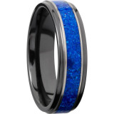 Lashbrook Black Zirconium 6mm Men's Wedding Band - Z6FGE13_LAPIS+SILVER+SATIN_POLISH photo2