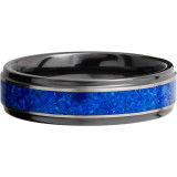 Lashbrook Black Zirconium 6mm Men's Wedding Band - Z6FGE13_LAPIS+SILVER+SATIN_POLISH photo3