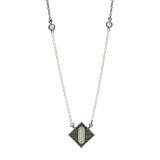 Freida Rothman Industrial Finish Diamond Shape Pendant Necklace - IFPKZN21-16E photo