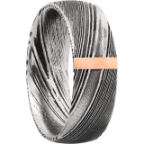 Lashbrook Black Rose & White Damascus Steel 8mm Men's Wedding Band - D8D12VERTWOODGRAIN_14KR+ACID photo2