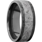 Lashbrook Black Zirconium Meteorite 8mm Men's Wedding Band - Z8F15_METEORITE+HAMMER photo2