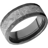 Lashbrook Black Zirconium Meteorite 8mm Men's Wedding Band - Z8F15_METEORITE+HAMMER photo