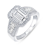 Uneek Signature Emerald Cut Diamond Engagement Ring - R058ECU photo
