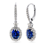 Uneek Oval Blue Sapphire Diamond Earrings - LVERI394S photo