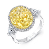 Uneek Fancy Yellow Diamond Engagement Ring - R010U photo