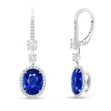 Uneek Precious Oval Blue Sapphire Earrings - LVE946OVBSW photo