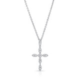 Uneek Petite Cross Diamond Pendant - LVNWC824W photo