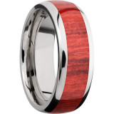 Lashbrook Titanium Hardwood 8mm Men's Wedding Band - HW8D15_REDHEART+POLISH photo2