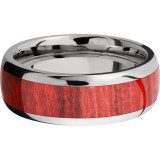 Lashbrook Titanium Hardwood 8mm Men's Wedding Band - HW8D15_REDHEART+POLISH photo3