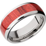 Lashbrook Titanium Hardwood 8mm Men's Wedding Band - HW8D15_REDHEART+POLISH photo