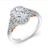 Uneek Cancelli Oval Diamond Halo Engagement Ring with Pave Split Shank - A104WR-7.5X5.5OV photo