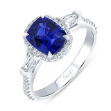 Uneek Blue Sapphire Diamond Engagement Ring - R029CU-7.5 photo