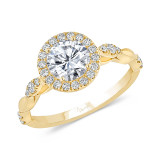 Uneek Us Collection Round Diamond Halo Engagement Ring, with Navette-Shaped Cluster Accents - SWUS334RDY-6.5RD photo