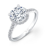 Uneek Contemporary Round Diamond Halo Engagement Ring with U-Pave Upper Shank - USM08RD-6.5RD photo
