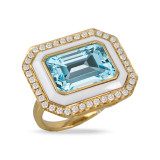 Doves Mykonos 18k Yellow Gold Diamond Ring - R9992WABT photo