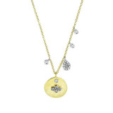 Meira T 14k Yellow Gold Textured Charm Necklace photo