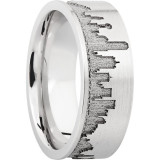 Lashbrook Cobalt Chrome 8mm Men's Wedding Band - CC8F_LCVDALLASSKYLINE+SAND_SATIN photo2