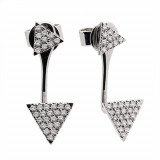 Meira T 14k White Gold Triangle Diamond Ear Jackets photo