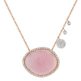 Meira T 14k Rose Gold Cosmopolitan Rough Pink Sapphire Necklace photo