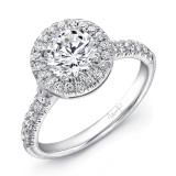 Uneek Classic Round Diamond Halo Engagement Ring with U-Pave Upper Shank - USM04RD-6.5RD photo