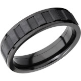 Lashbrook Black Zirconium 6mm Men's Wedding Band - ZPF6F_GEARSPINNERALLBLK+BEAD_POLISH photo