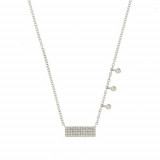 Meira T 14k White Gold Pave Diamond Bar Necklace photo