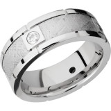 Lashbrook Cobalt Chrome Meteorite Diamond 8mm Men's Wedding Band - CC8B4SEG_METEORITEDIA4X.07B+POLISH photo