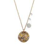 Meira T 14k Rose Gold Rough Diamond Wave Disc Necklace photo