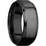 Lashbrook Black Zirconium 8mm Men's Wedding Band - Z8B(S)+CROSS+SATIN+BLACK_POLISH photo2