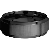 Lashbrook Black Zirconium 8mm Men's Wedding Band - Z8B(S)+CROSS+SATIN+BLACK_POLISH photo3