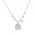 Meira T 14k Rose Gold Milky Aquamarine, Diamond and Pearl Necklace photo
