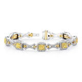 Uneek Contemporary Fancy Yellow Diamond Two-Tone Bracelet with Geometric Motif - LBR170 photo