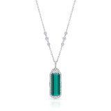 Uneek Emerald Cut Green Tourmaline Diamond Pendant - LVN938GT photo