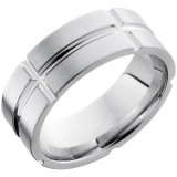 Lashbrook Cobalt Chrome 8mm Men's Wedding Band - CC8F11V5SEG+POLISH_SATIN photo