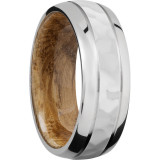 Lashbrook Cobalt Chrome Hardwood 8mm Men's Wedding Band - HWSLEEVECC8D2.5_WHISKEYBARREL+ROCKPOL_POLISH photo2