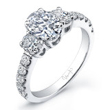 Uneek Three Stone Oval-Shape Diamond Engagement Ring - LVS773 photo