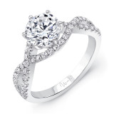 Uneek Round Diamond Engagement Ring with Undulating Crisscross Upper Shank - SWS174 photo