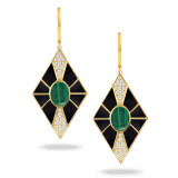 Doves Verde 18k Yellow Gold Gemstone Earrings - E9029BOMC photo