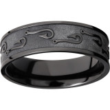 Lashbrook Black Zirconium 7mm Men's Wedding Band - Z7FFISHHOOKS2+BEAD_POLISH photo2