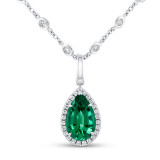 Uneek Pear Shaped Emerald Diamond Pendant - PN4004PSEMU photo