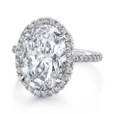 Uneek 6-Carat Oval Diamond Halo Ring with Fleur-de-Lis Diamond Gallery - LVS704 photo