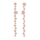 Uneek Cascade Collection Threader-Inspired Dangle Earrings with Floral Motif - LVED4062R photo